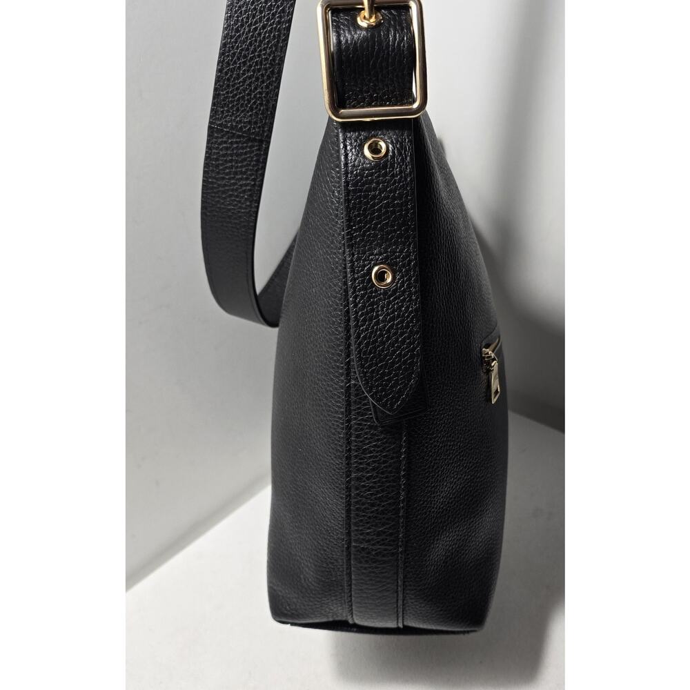 Coach Val Crossbody Shoulder Bag Duffle Black Soft Pebbled Leather Purse C2818 - Picture 7 of 16